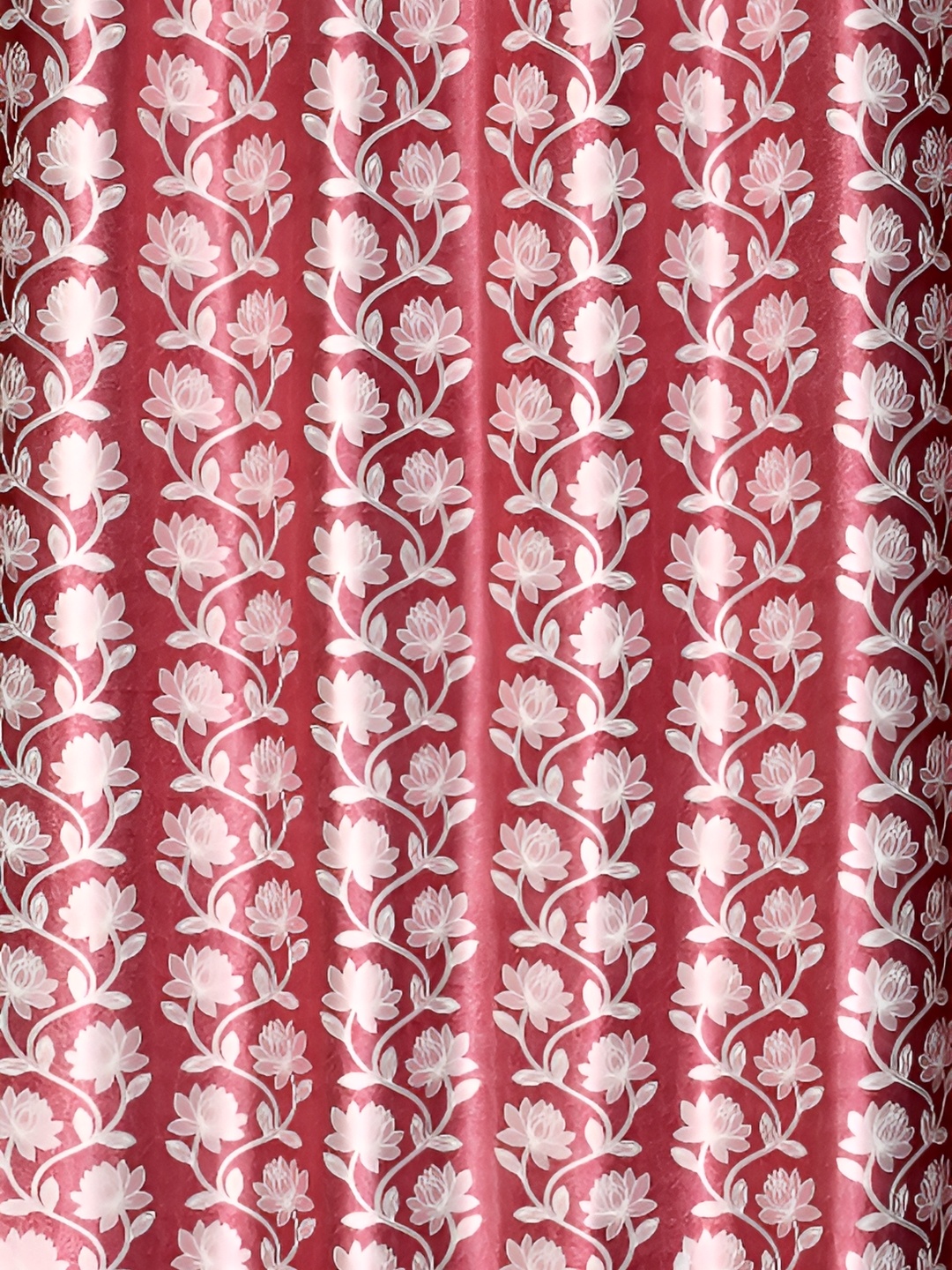 Galaxy Home Decor Maroon Floral Room Darkening Window Curtain
