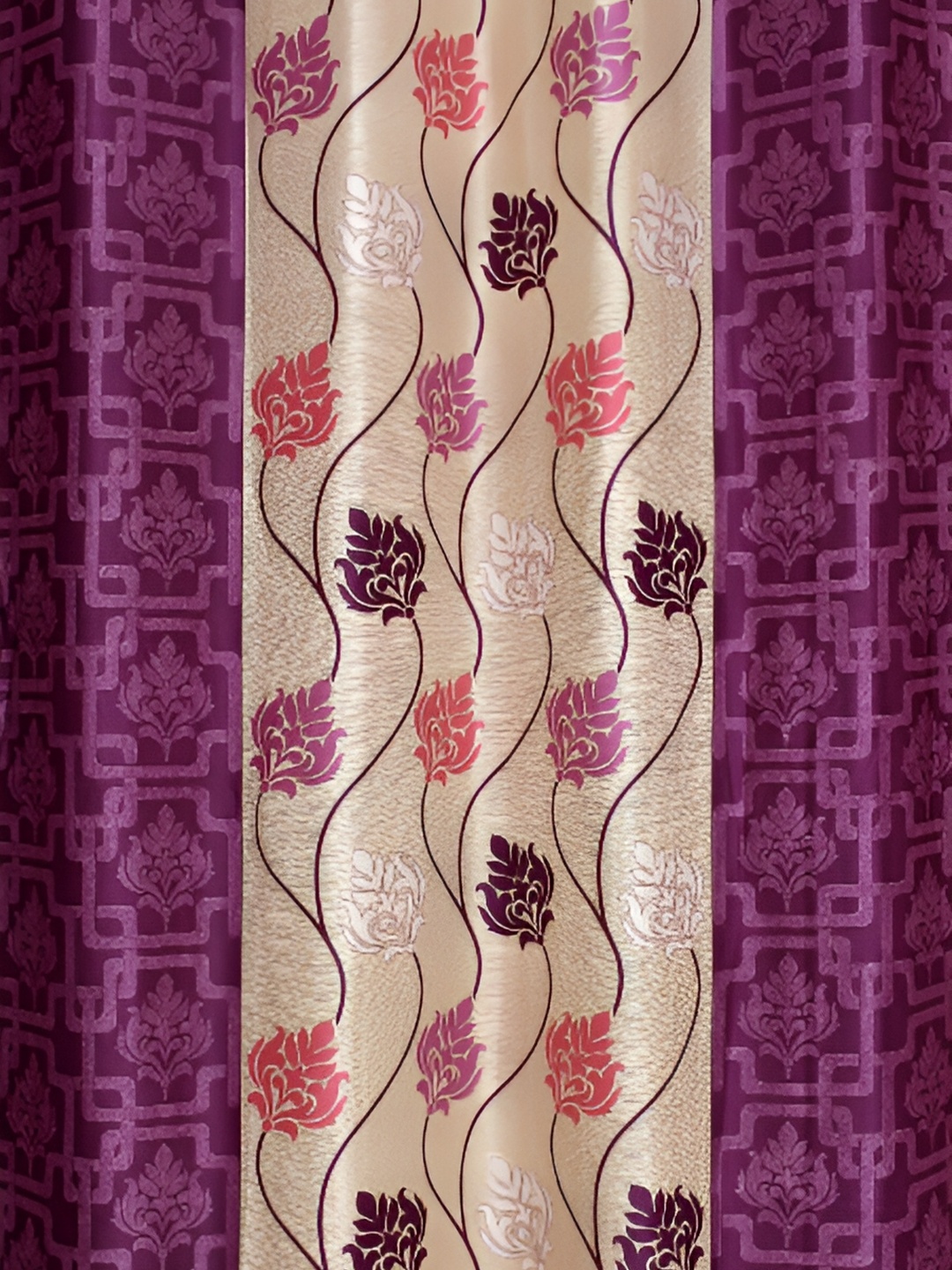 

Galaxy Home Decor Burgundy Floral Room Darkening Window Curtain