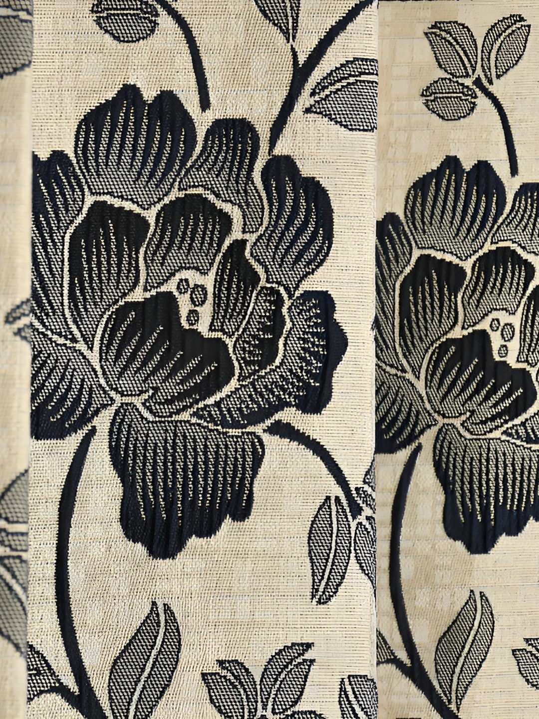 

Galaxy Home Decor Blue Set of 3 Floral Room Darkening Long Door Curtain