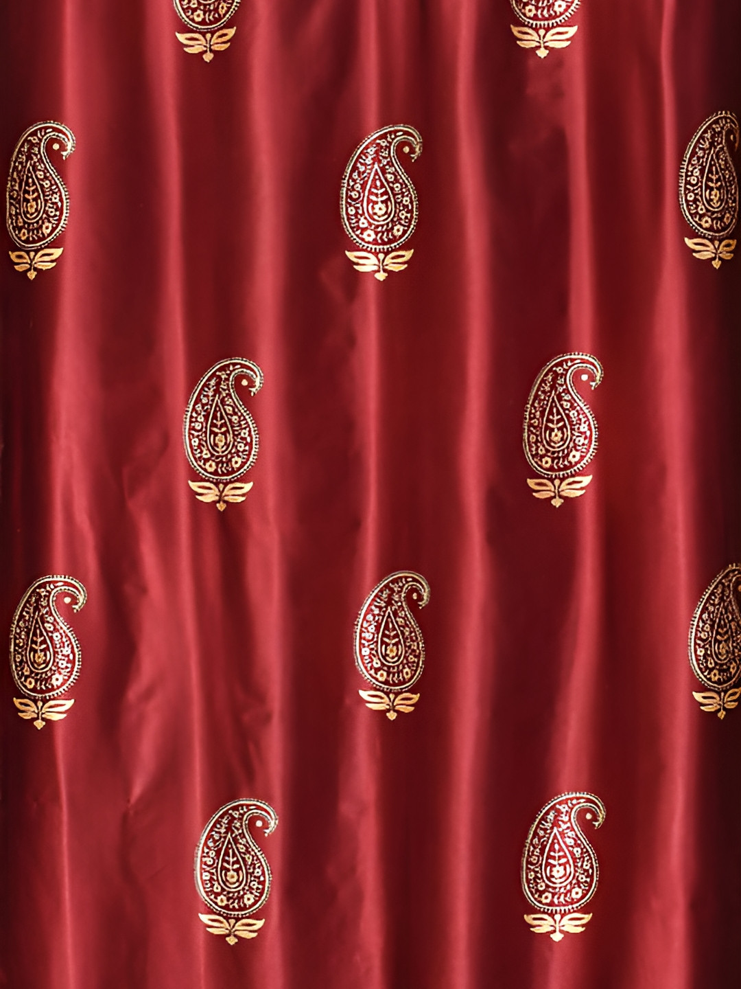 

Galaxy Home Decor Maroon Set of 2 Floral Room Darkening Door Curtain