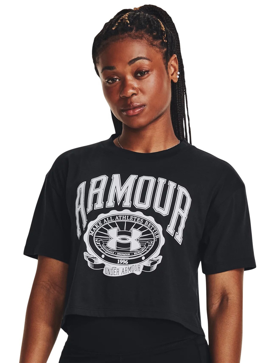 

UNDER ARMOUR UA Collegiate Crop Short Sleeve T-Shirt, Black