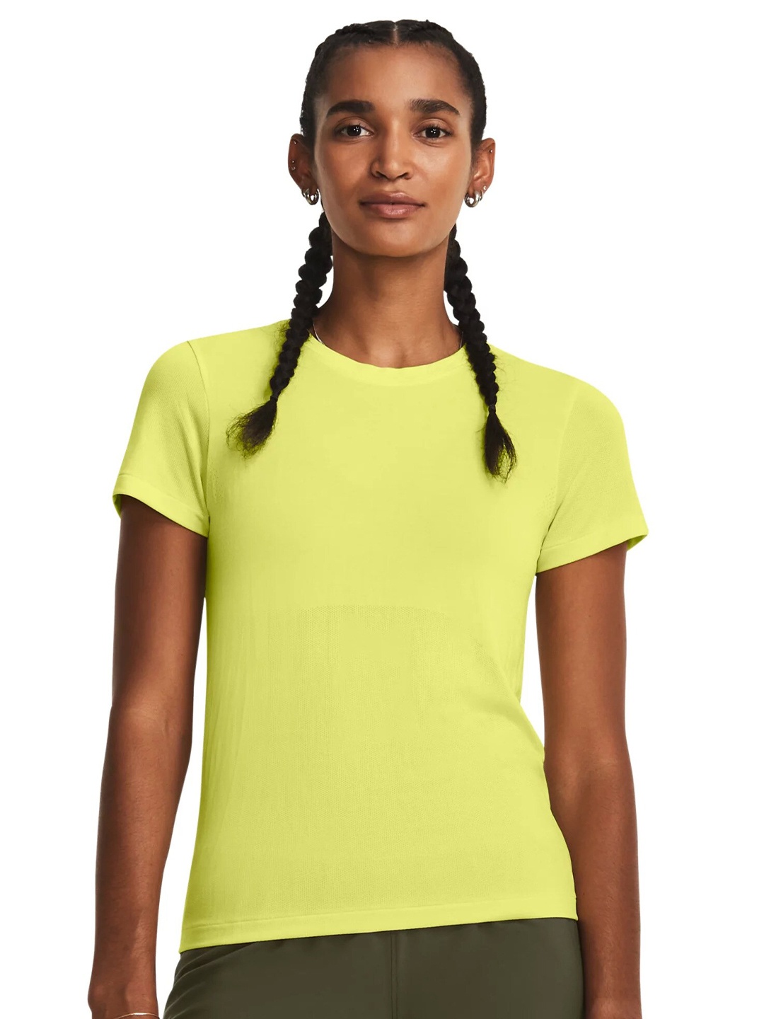 

UNDER ARMOUR Seamless Stride Short Sleeves Slim-Fit T-Shirt, Yellow