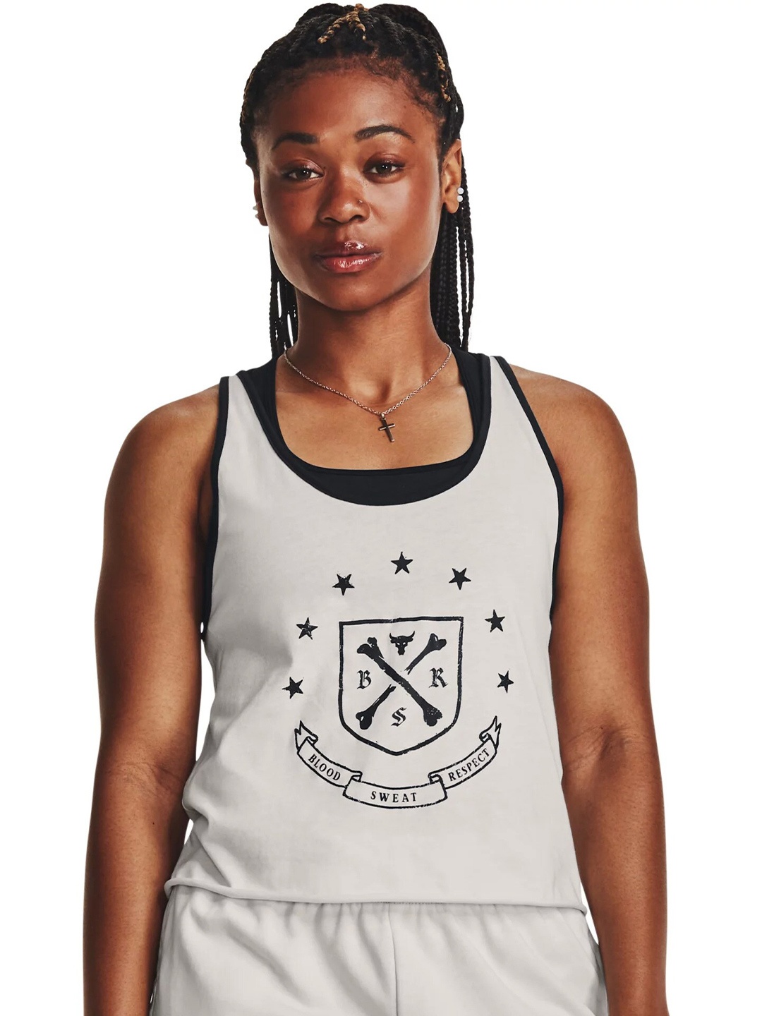 

UNDER ARMOUR UA Project Rock Arena Tank T-shirt, White