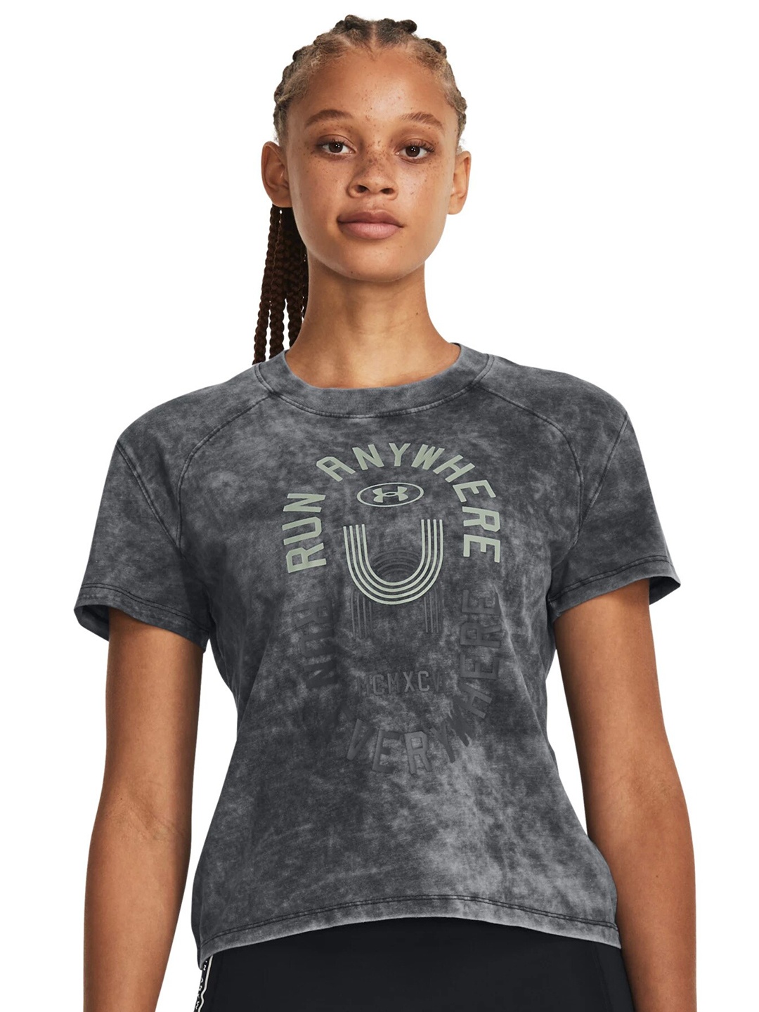 

UNDER ARMOUR UA W Run Everywhere Graphic Short Sleeve T-Shirt, Black