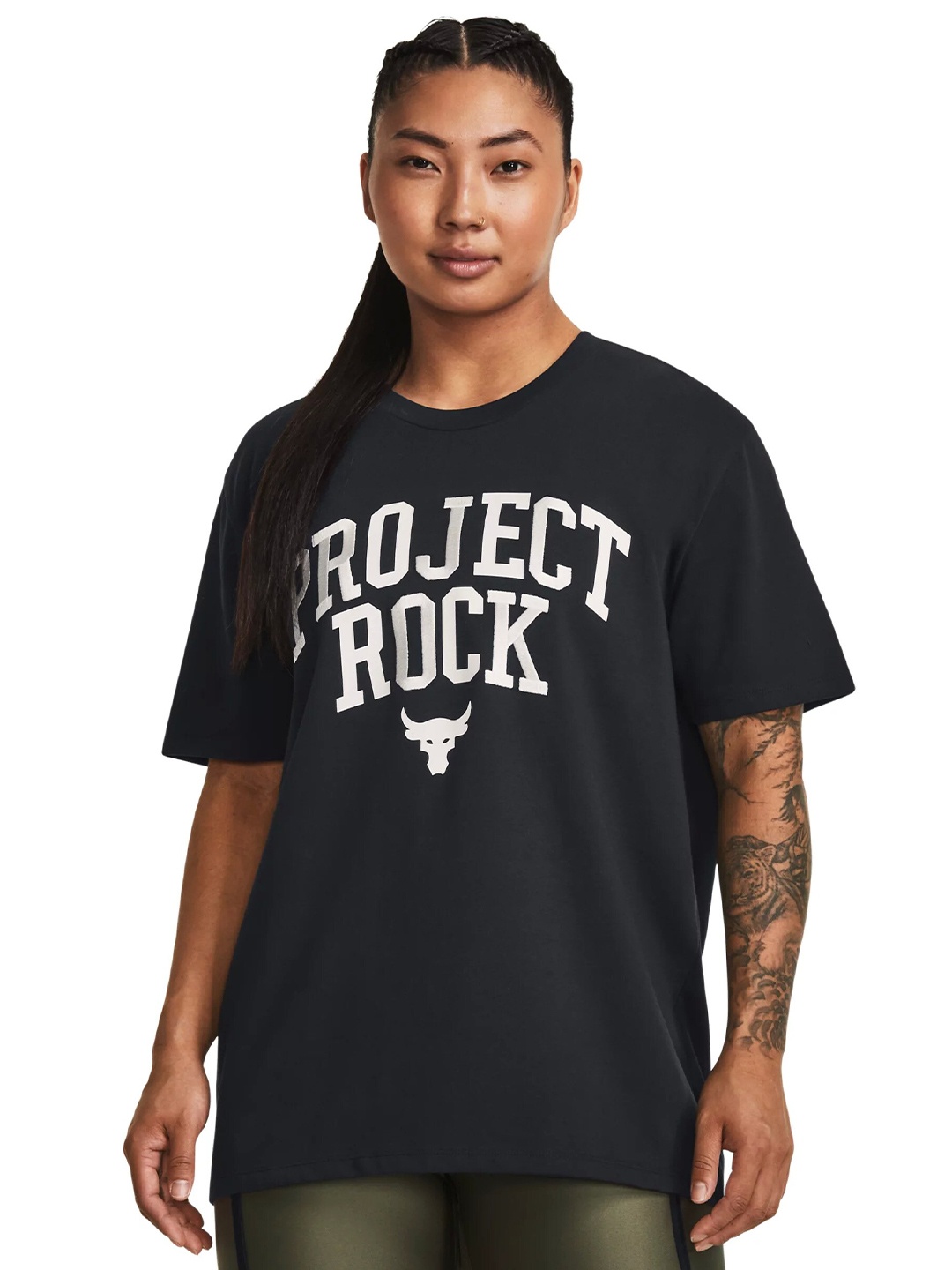 

UNDER ARMOUR UA Project Rock Printed Heavyweight Campus T-shirt, Black
