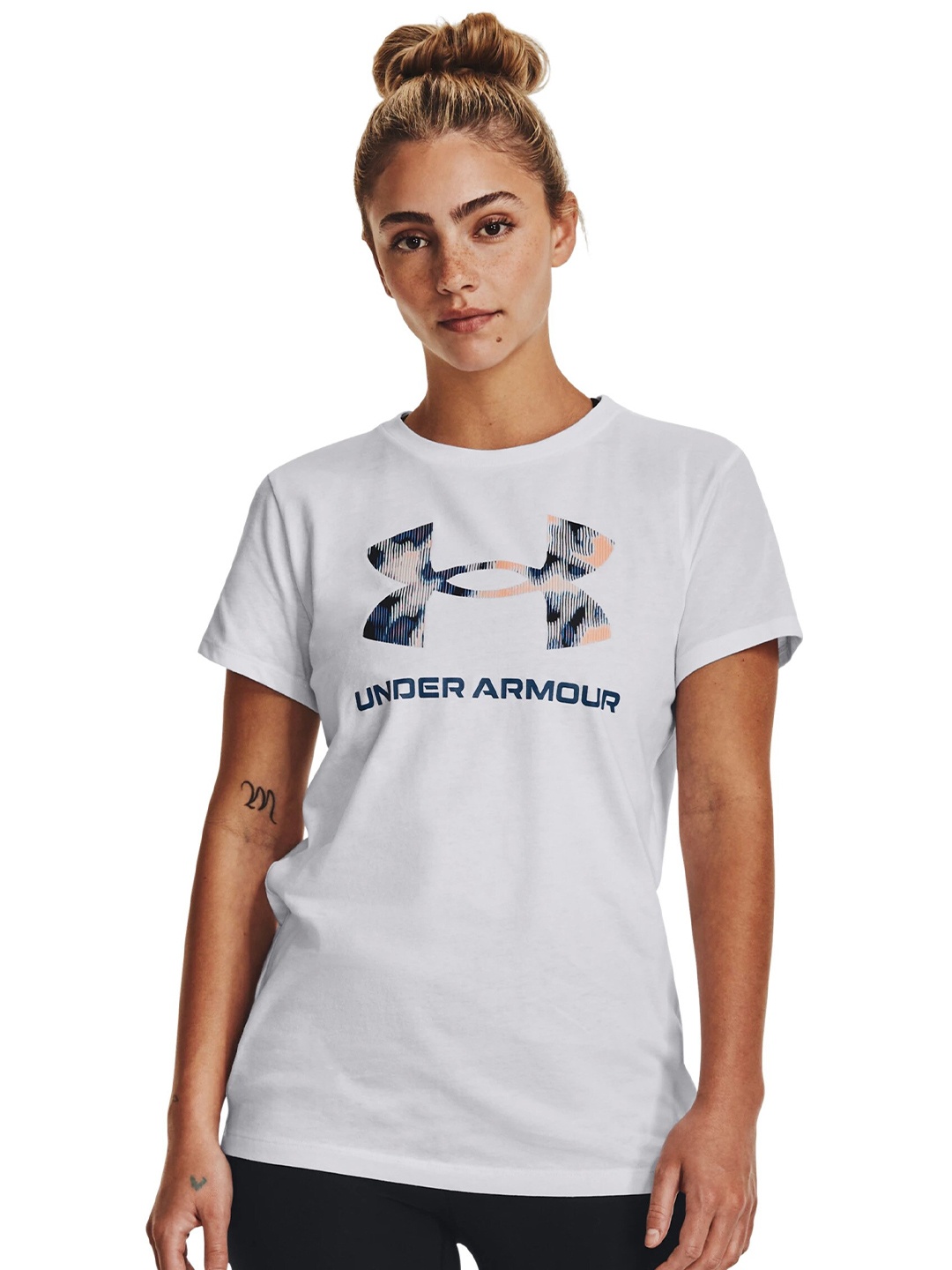 

UNDER ARMOUR UA W Sportstyle Printed Relaxed-Fit T-Shirt, White