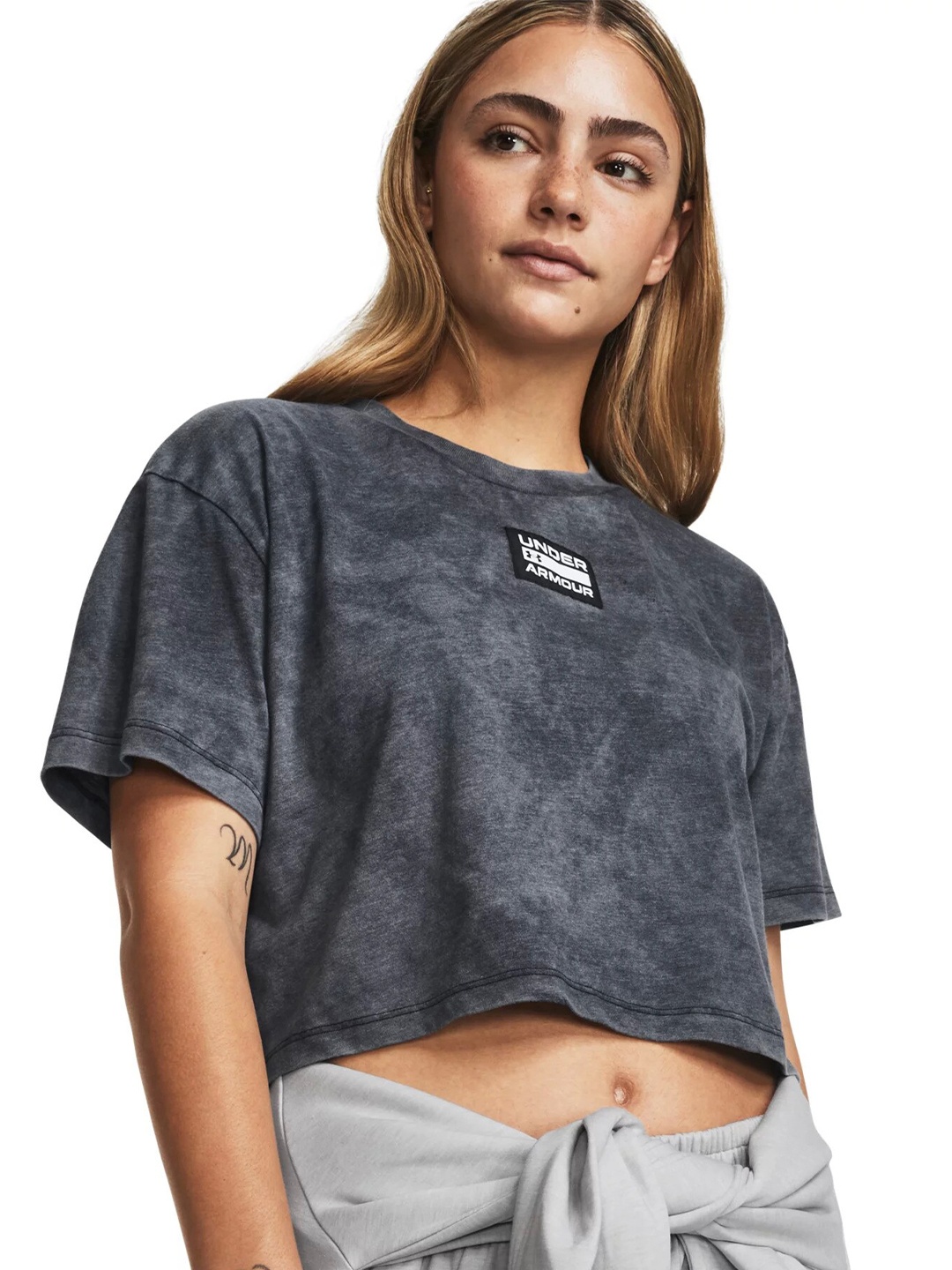 

UNDER ARMOUR Logo Washed Woven Relaxed-Fit T-Shirt, Black