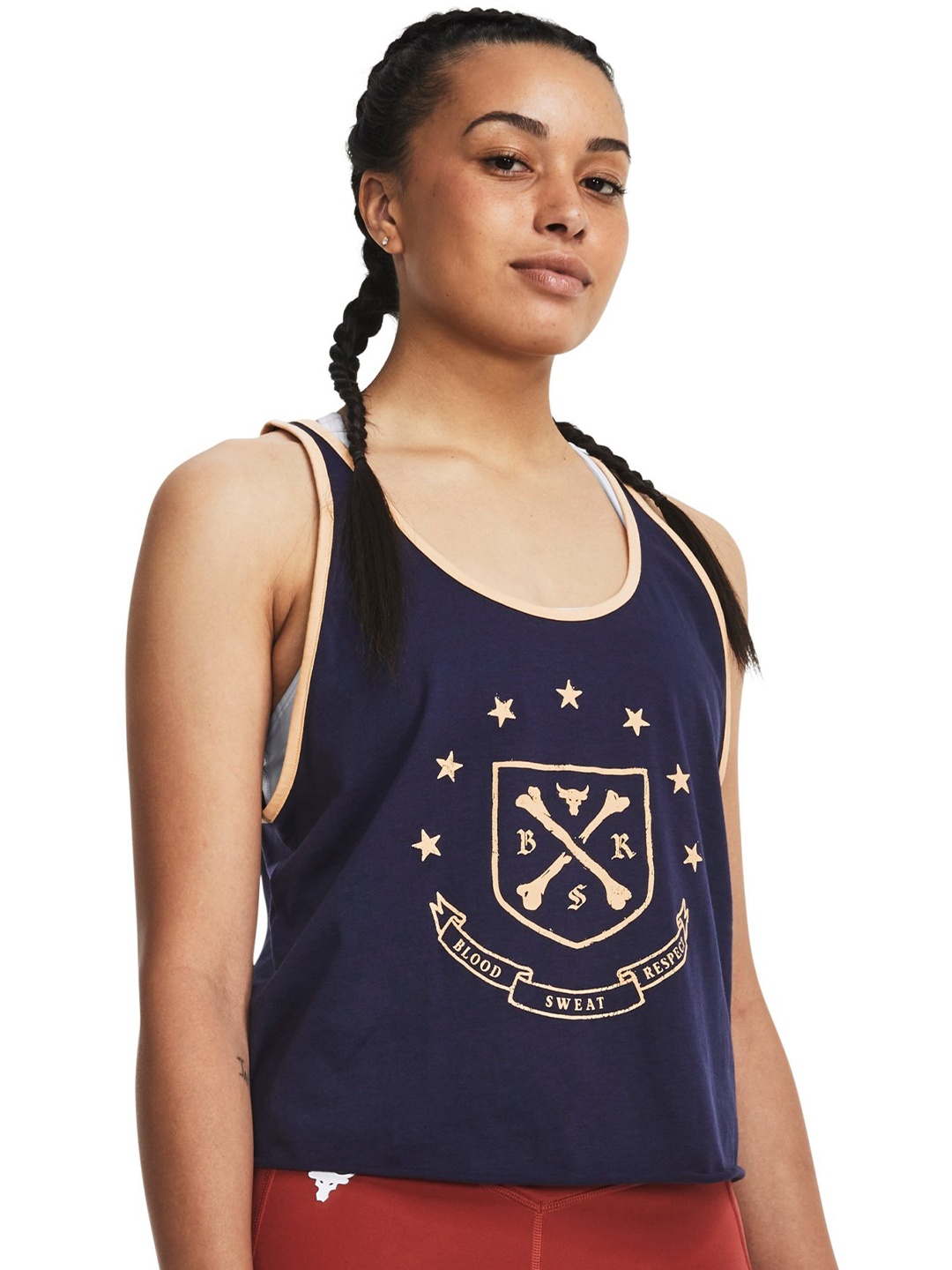 

UNDER ARMOUR Project Rock Arena Printed Relaxed-Fit T-Shirt, Navy blue
