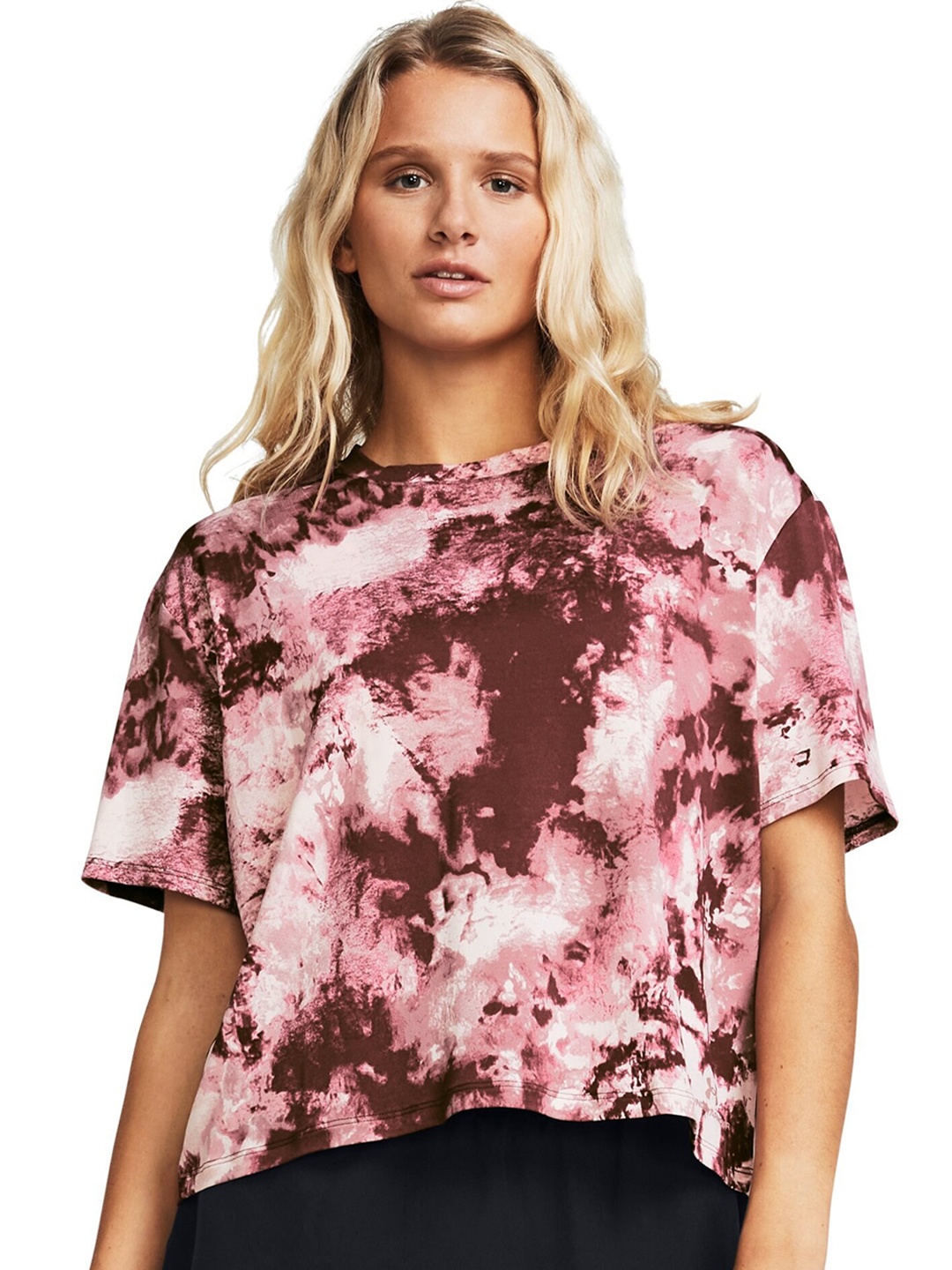 

UNDER ARMOUR UA RUSH Energy Printed Relaxed-Fit T-Shirt, Pink