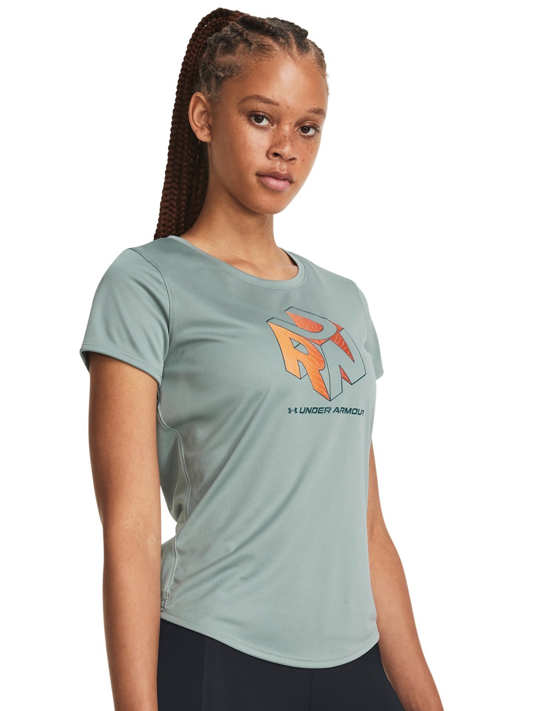 

UNDER ARMOUR UA W Speed Stride Graphic Printed Short Sleeves T-shirt, Grey