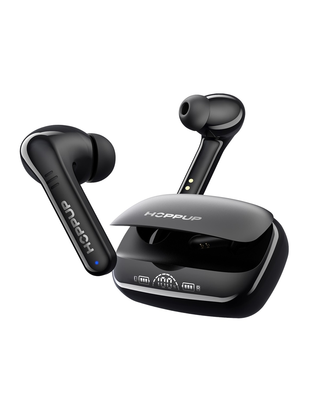 

HOPPUP Grand Pro Earbuds 200 Hours Playtime & Emergency Power Bank Function, Black