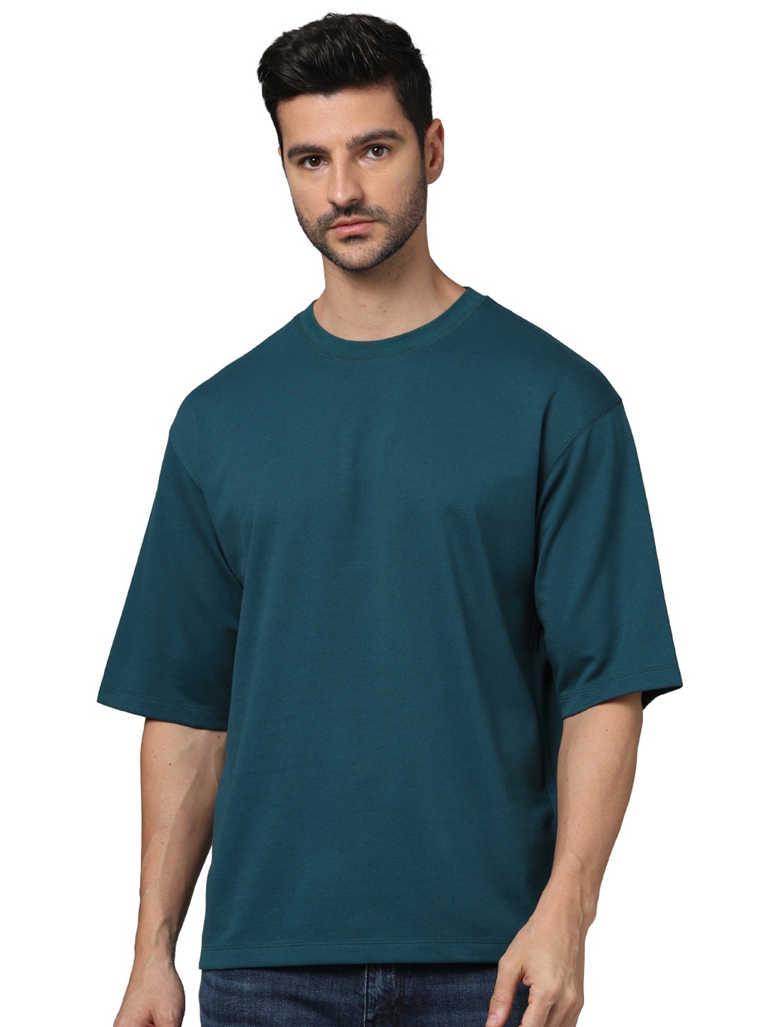 

Celio Men Drop-Shoulder Sleeves Pockets T-shirt, Green