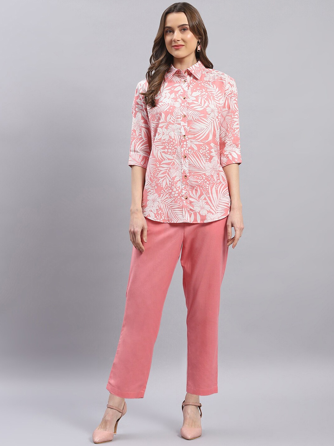 

Monte Carlo Printed Pure Cotton Shirt & Trouser Co-Ords, Pink