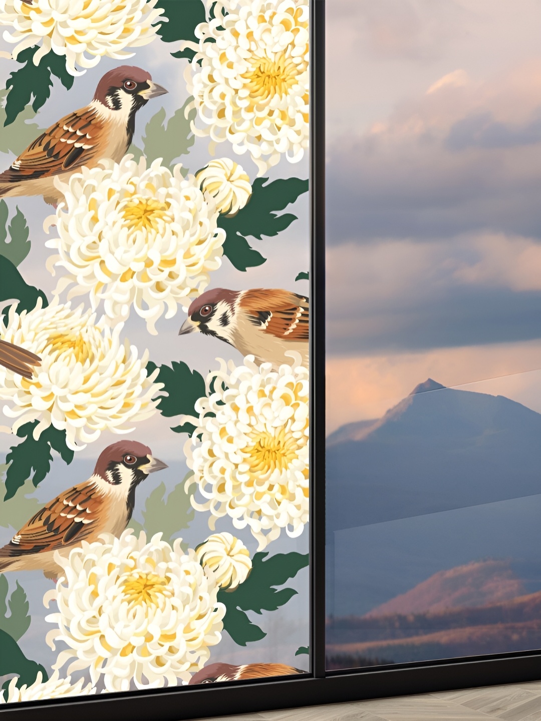 

CVANU Transparent & Yellow Printed Self-Adhesive Waterproof Window Film