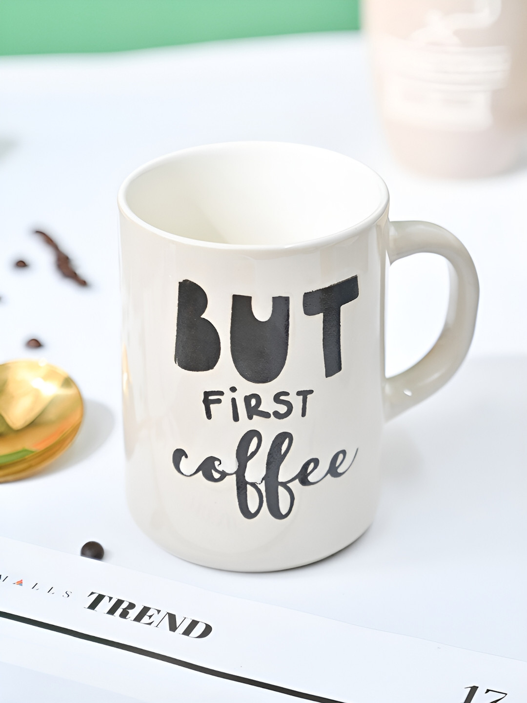 

MARKET99 Off White & Black Printed Ceramic Glossy Mugs Set of Cups and Mugs