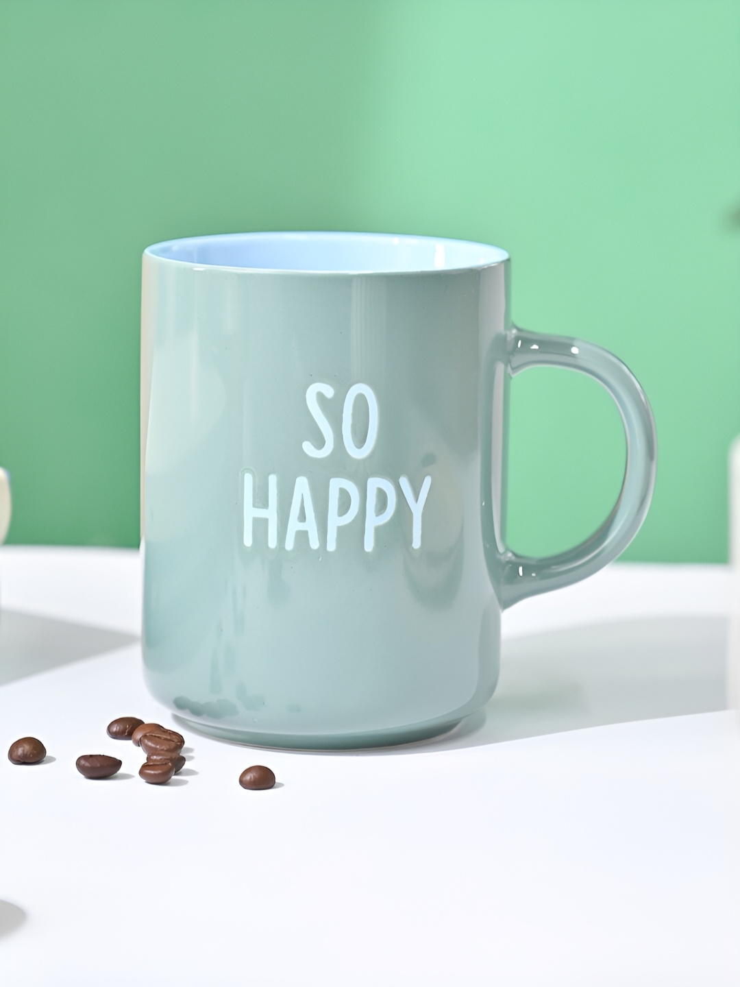 

MARKET99 Green Printed Ceramic Glossy Mugs Set of Cups and Mugs