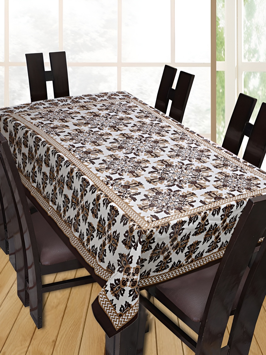 

Texstylers Brown Ethnic Motifs Anti-Slip Cotton 6-Seater Table Cover