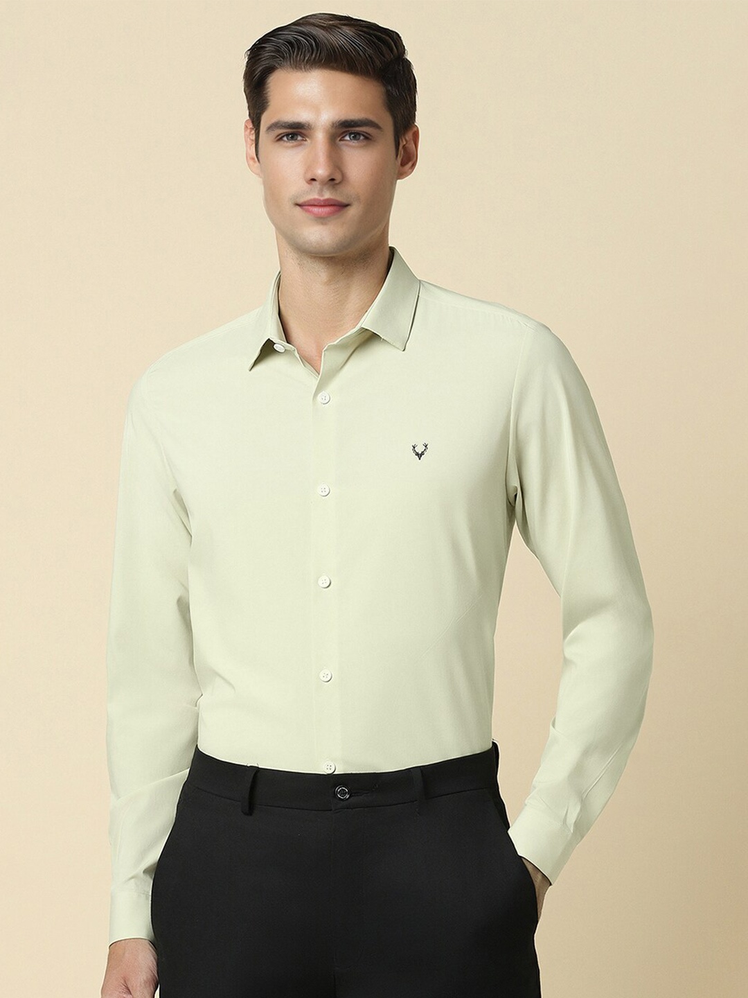 

Allen Solly Men Slim Fit Opaque Formal Shirt, Green