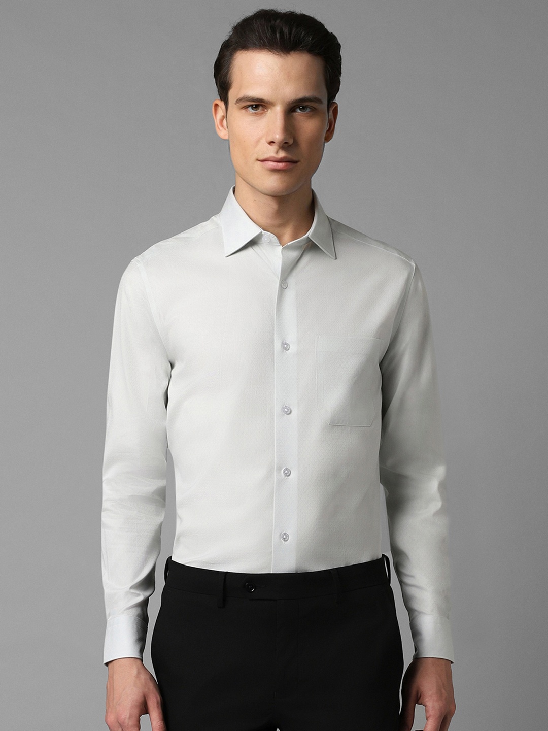 

Louis Philippe Classic Fit Pure Cotton Casual Shirt, Grey