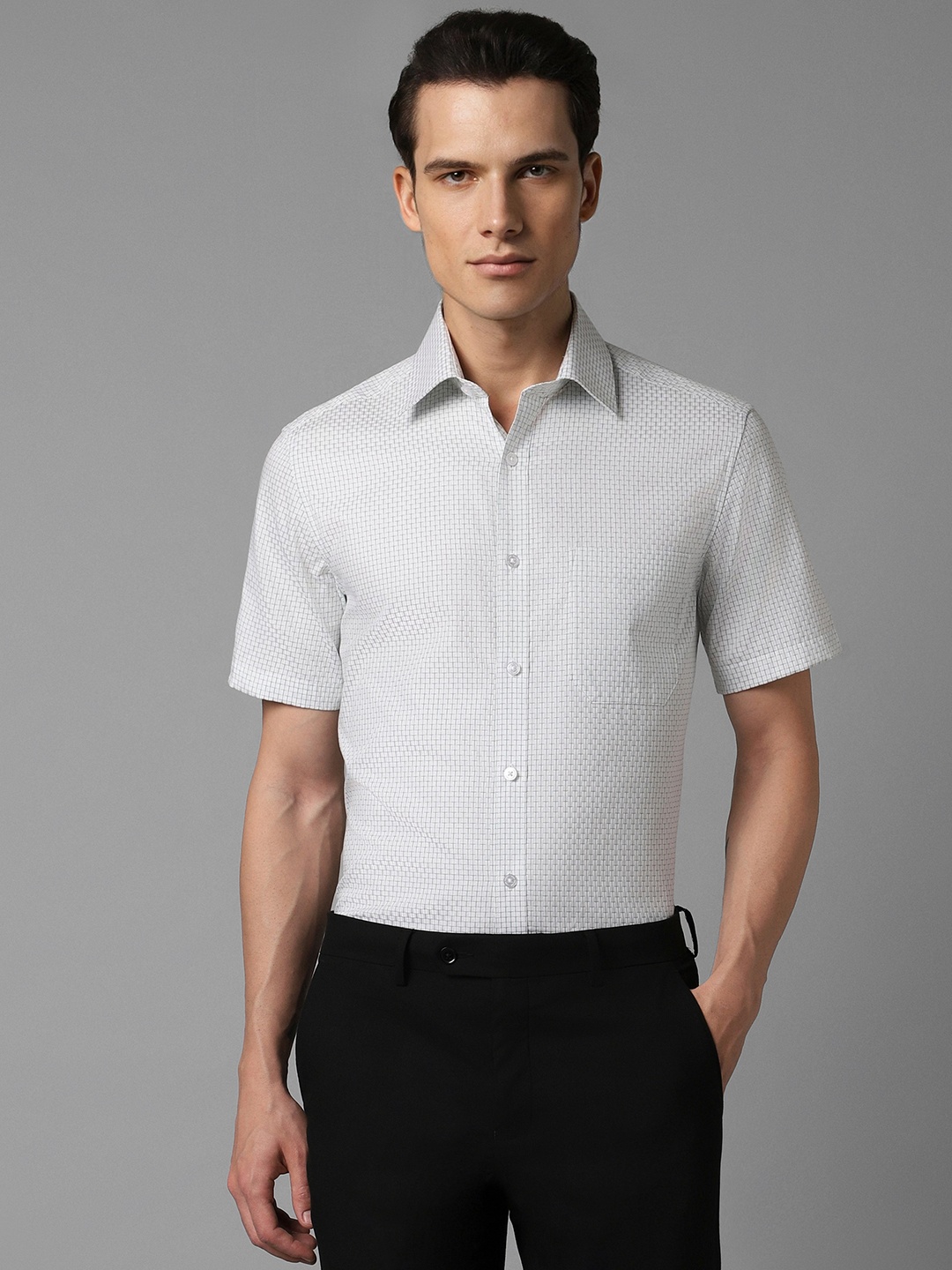 

Louis Philippe Geometric Printed Pure Cotton Formal Shirt, White