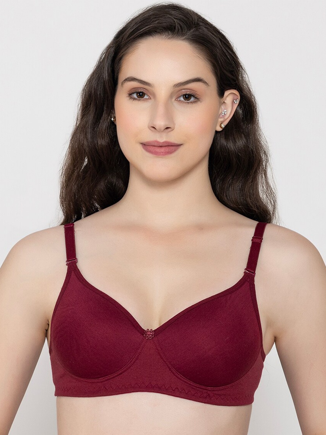 

FUNAHME Bra Full Coverage Lightly Padded, Maroon