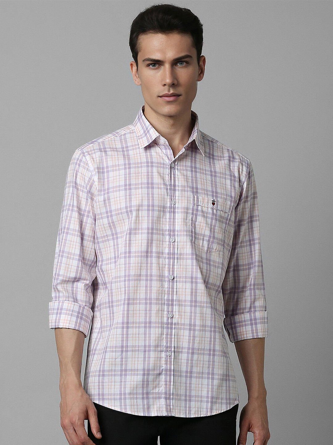 

Louis Philippe Sport Men Slim Fit Tartan Checks Opaque Checked Casual Shirt, White