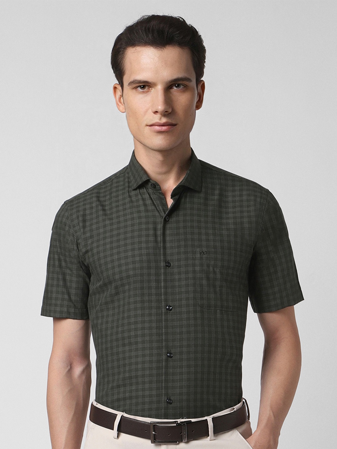 

Peter England Tartan Checked Formal Shirt, Green