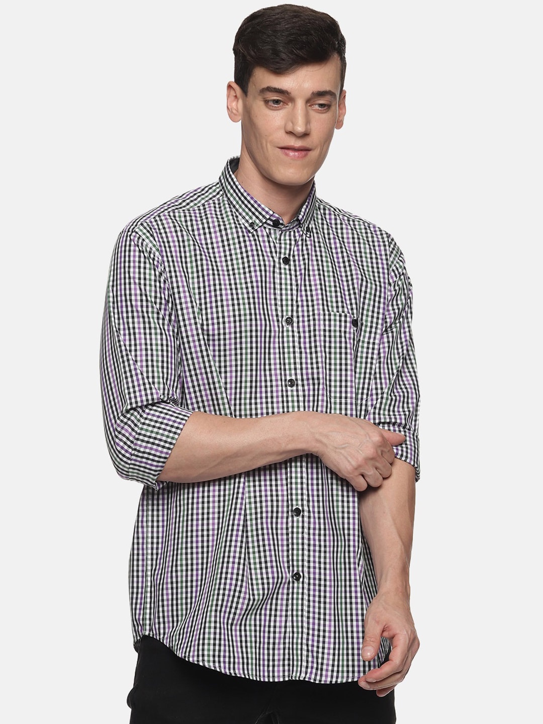 

DON VINO Men Comfort Opaque Checked Casual Shirt, Multi