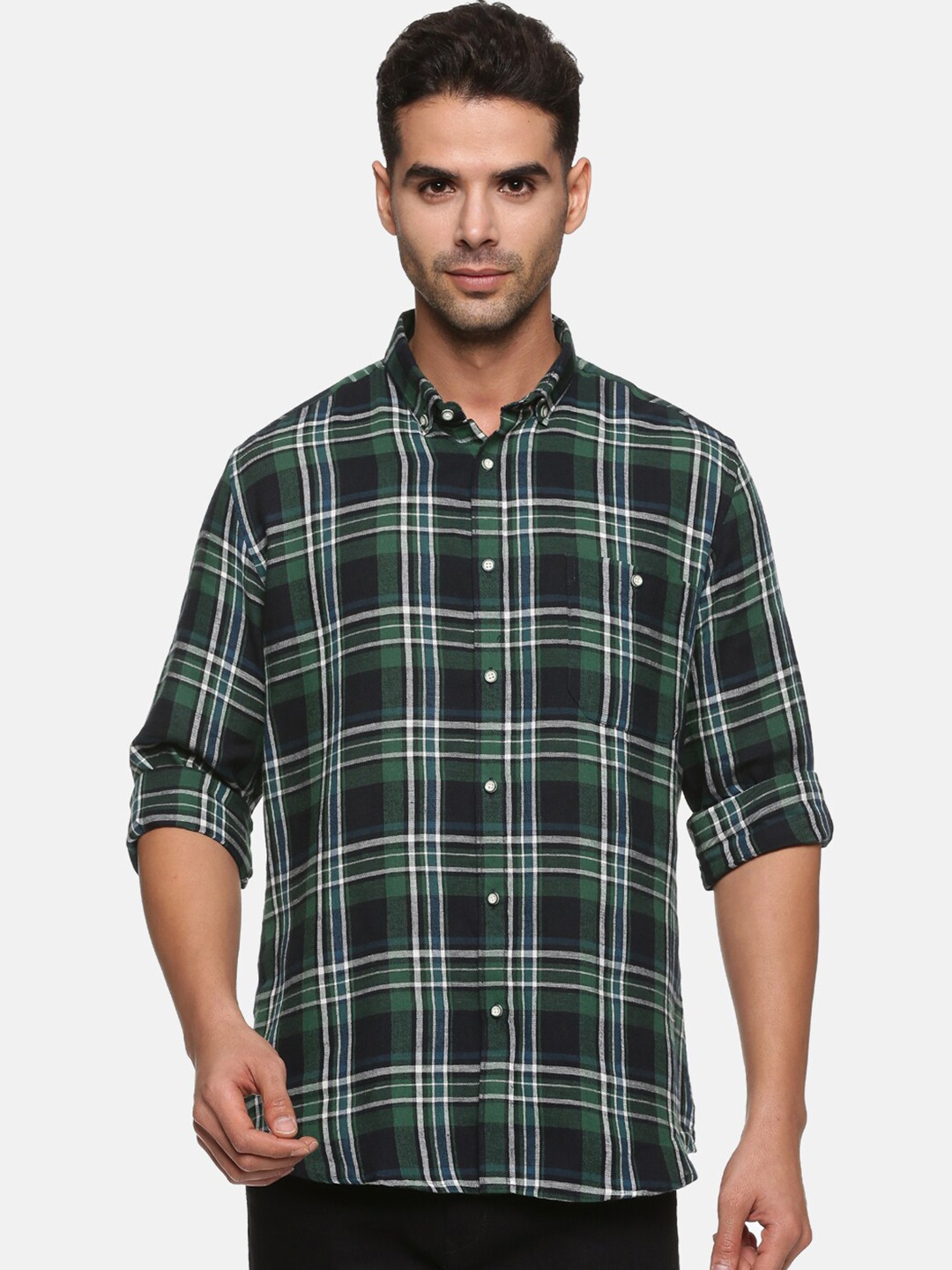 

DON VINO Men Comfort Tartan Checks Opaque Checked Casual Shirt, Green