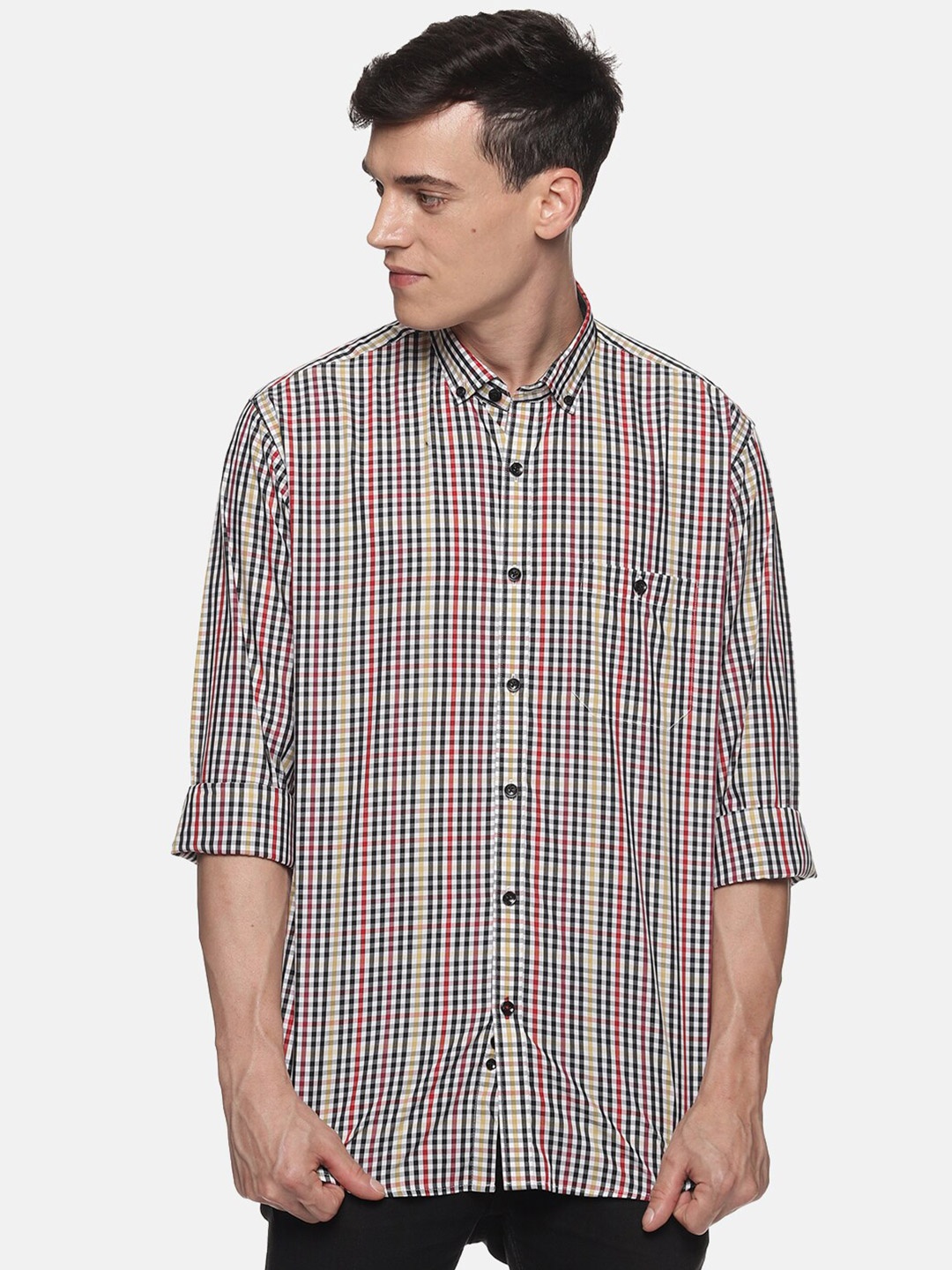 

DON VINO Men Comfort Opaque Checked Casual Shirt, Multi