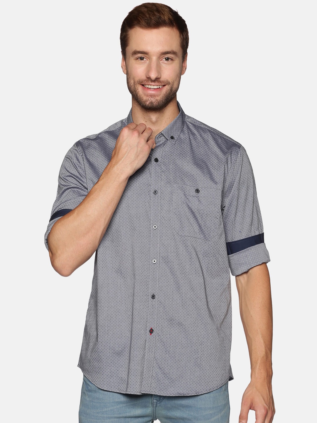 

DON VINO Men Comfort Opaque Casual Shirt, Grey