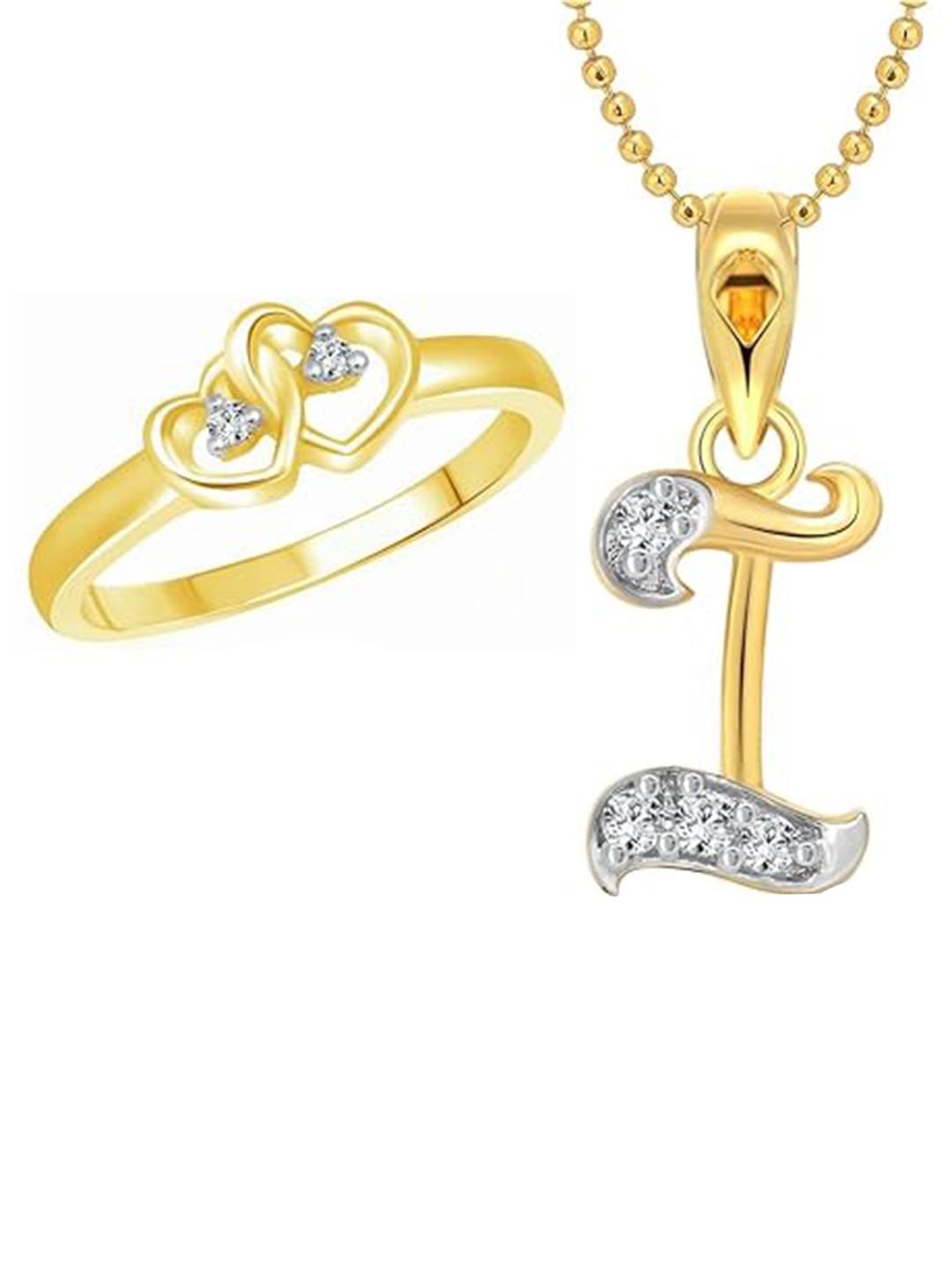 

Vighnaharta Gold-Plated CZ Stone Studded Jewellery Set