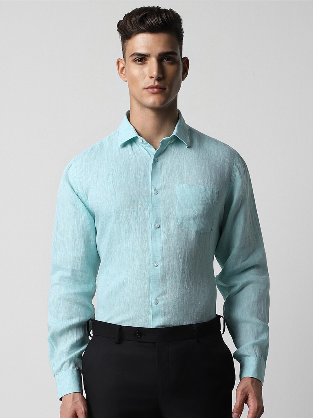 

Van Heusen Men Opaque Formal Shirt, Blue