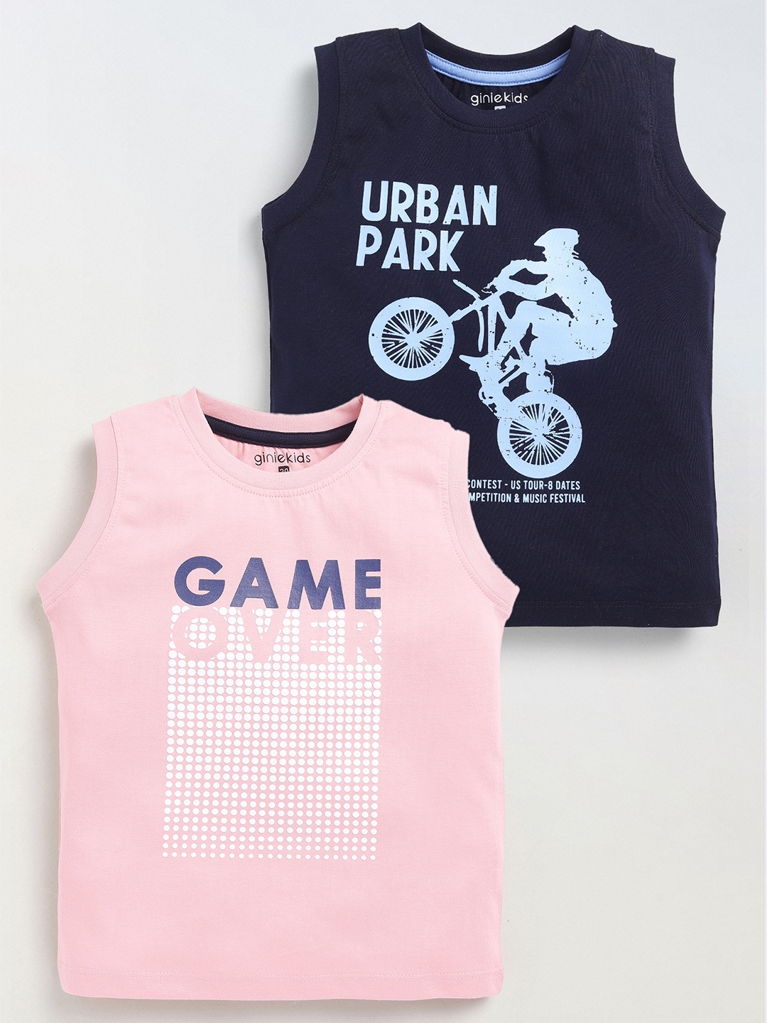 

Ginie Boys Typography Printed Applique T-shirt, Multi