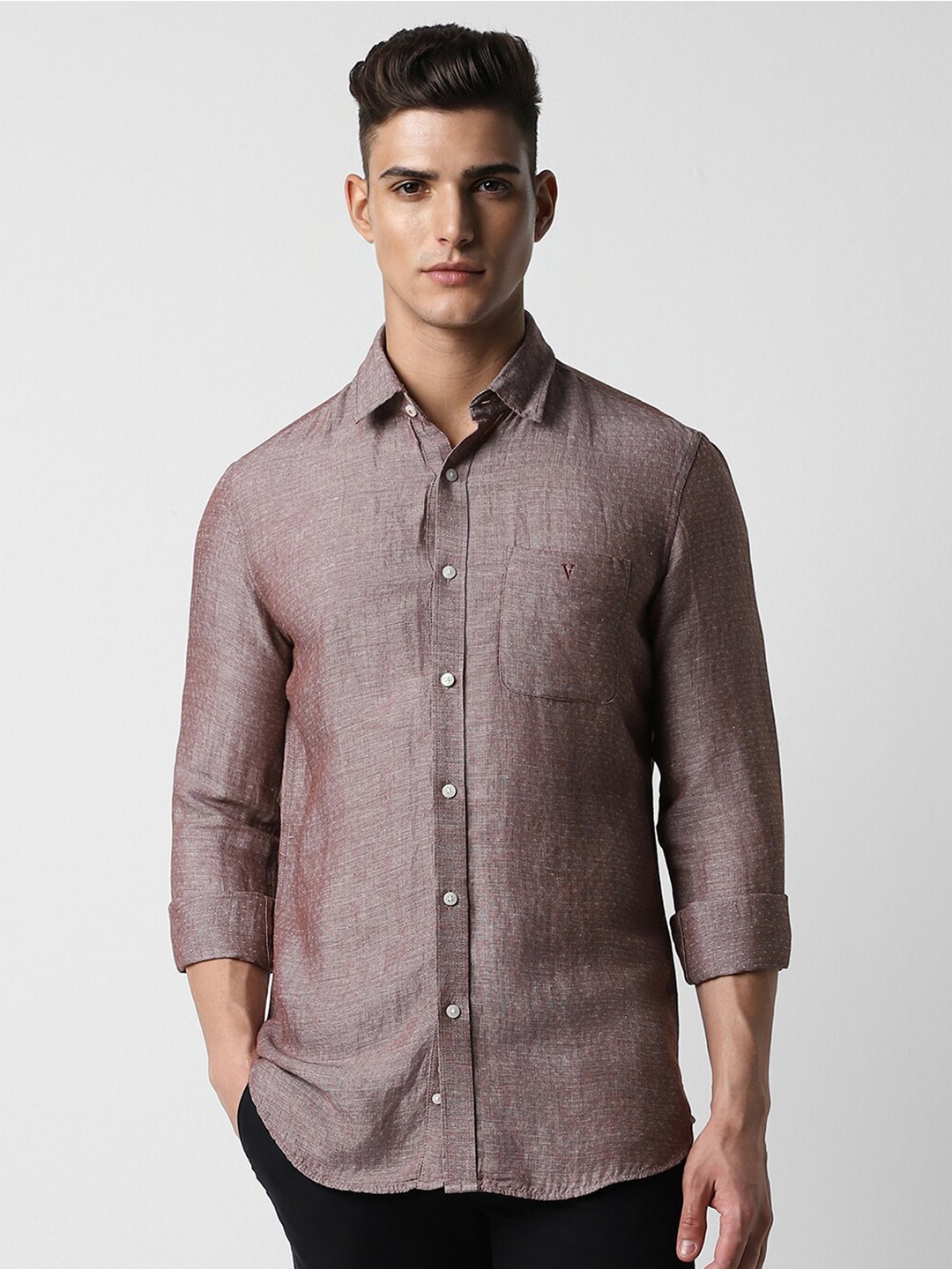 

Van Heusen Sport Men Slim Fit Opaque Casual Shirt, Brown