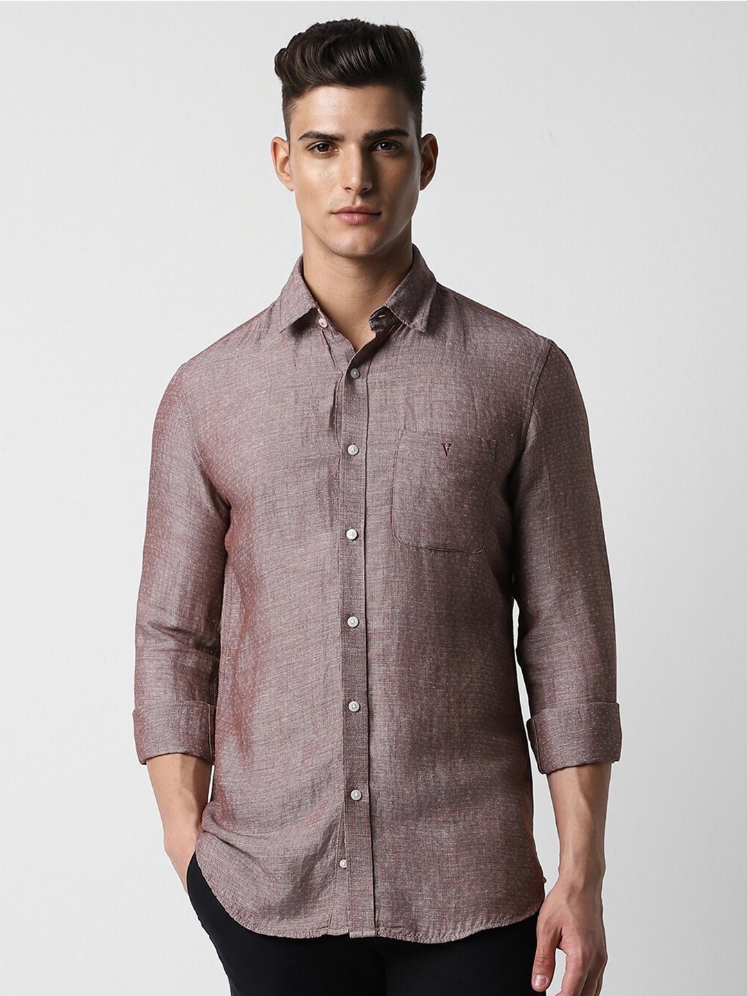 

Van Heusen Sport Men Slim Fit Opaque Casual Shirt, Brown