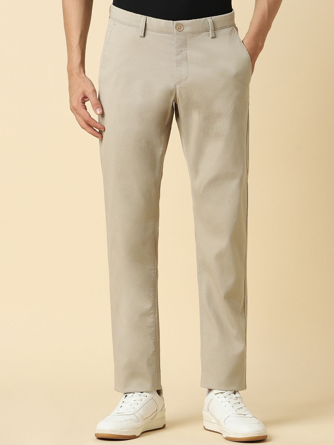 

Allen Solly Men Slim Fit Trousers, Beige