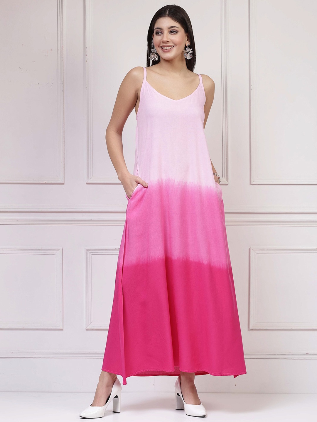 

Get Glamr Tie and Dye Dyed Maxi Dress, Pink