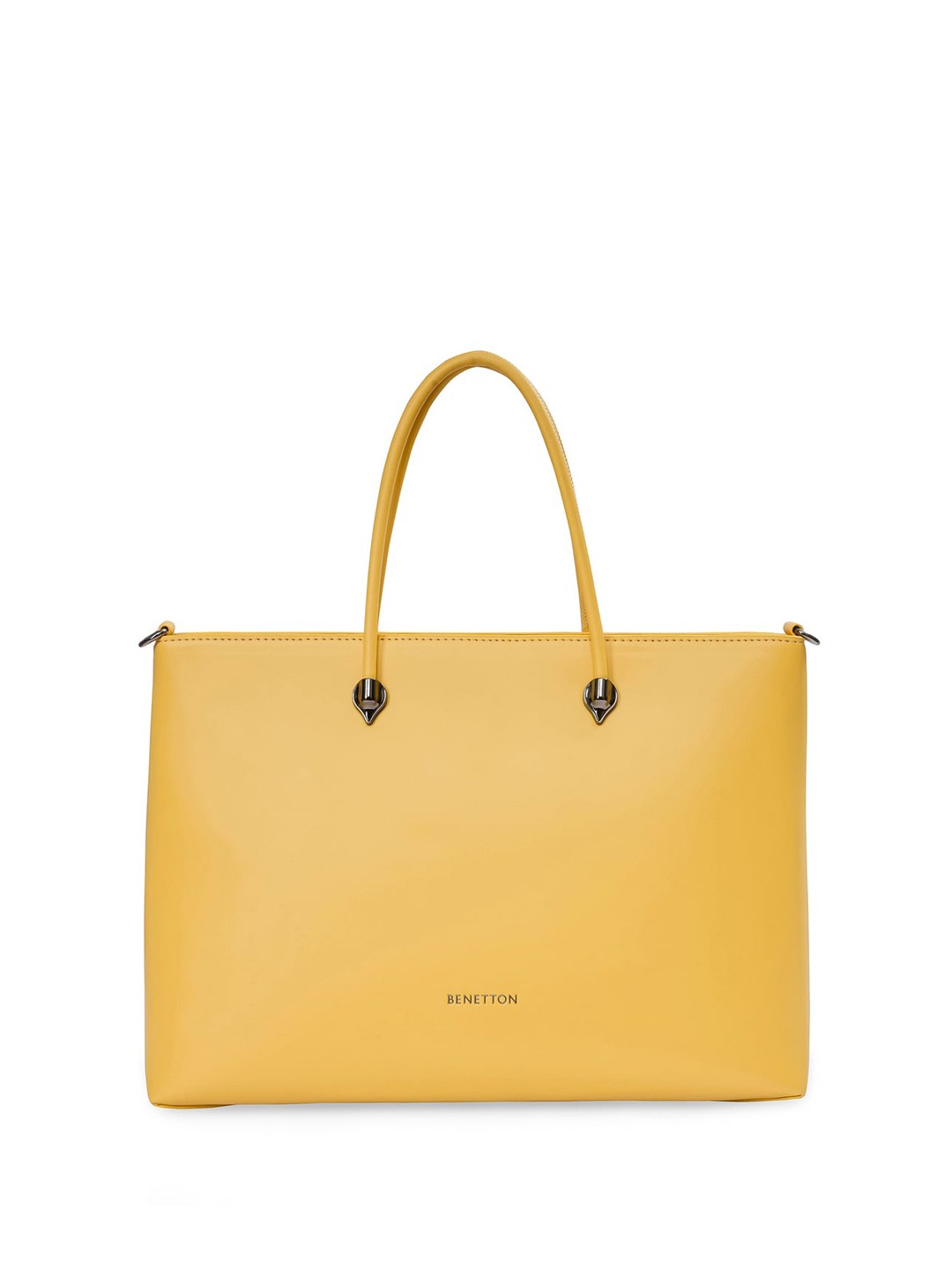 

United Colors of Benetton PU Shopper Handheld Bag, Mustard