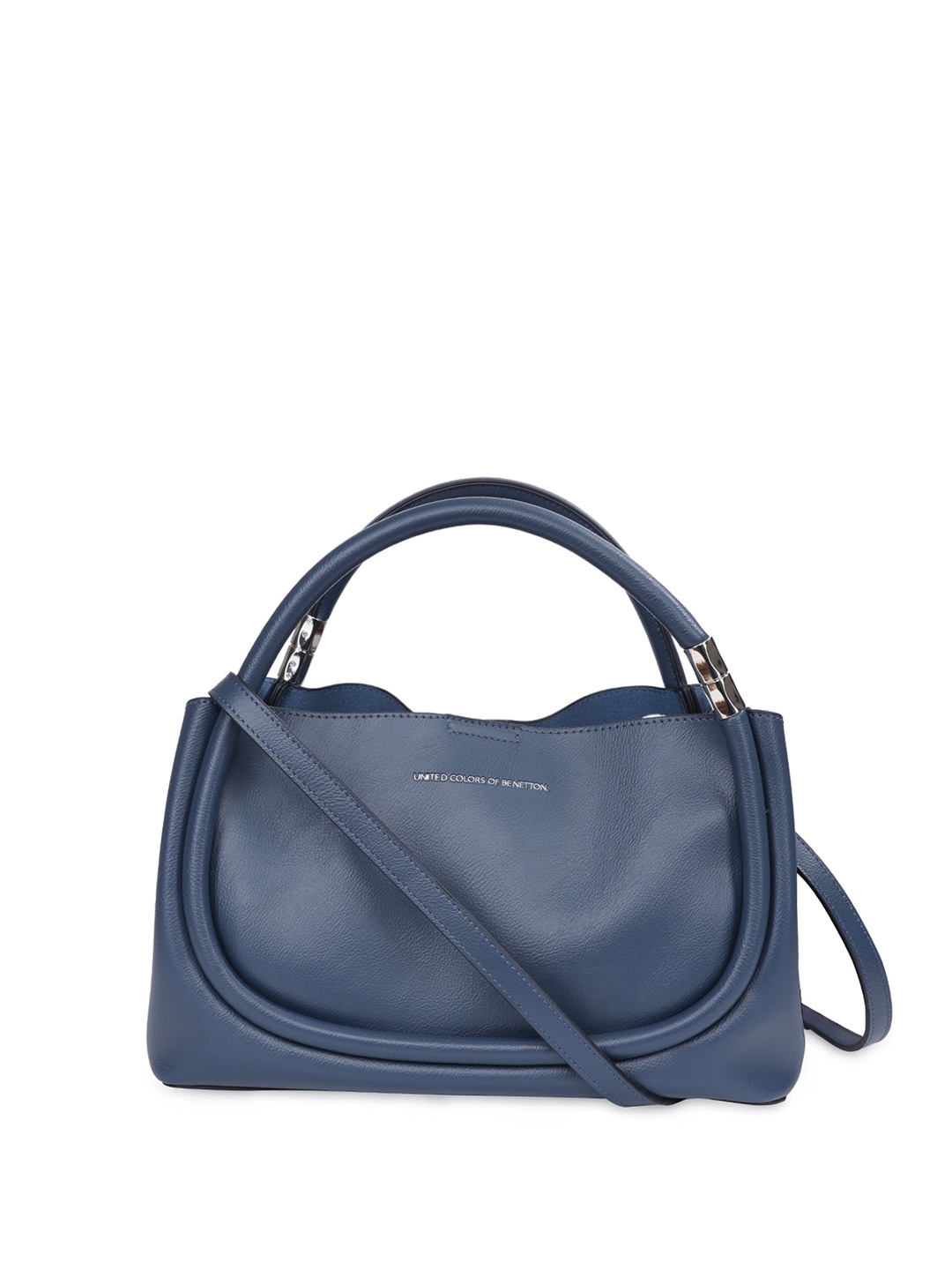 

United Colors of Benetton PU Structured Handheld Bag with Tasselled, Navy blue