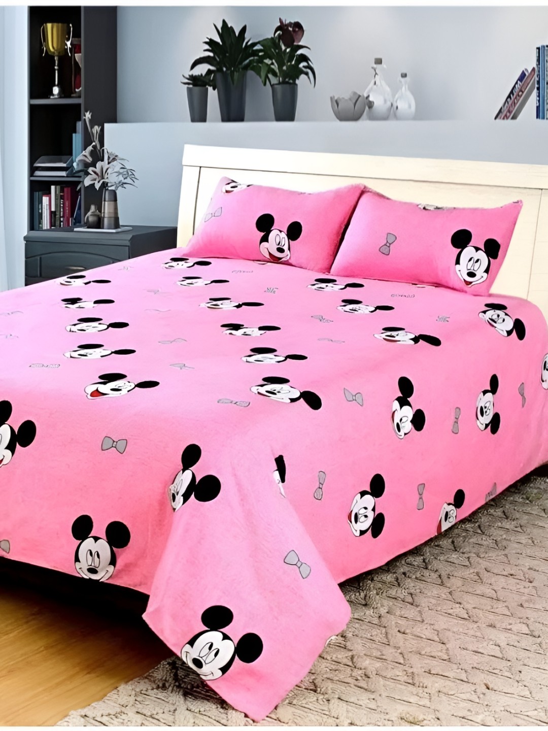 

Supreme Home Collective Pink 144 TC Queen Bedsheet with 2 Pillow Covers