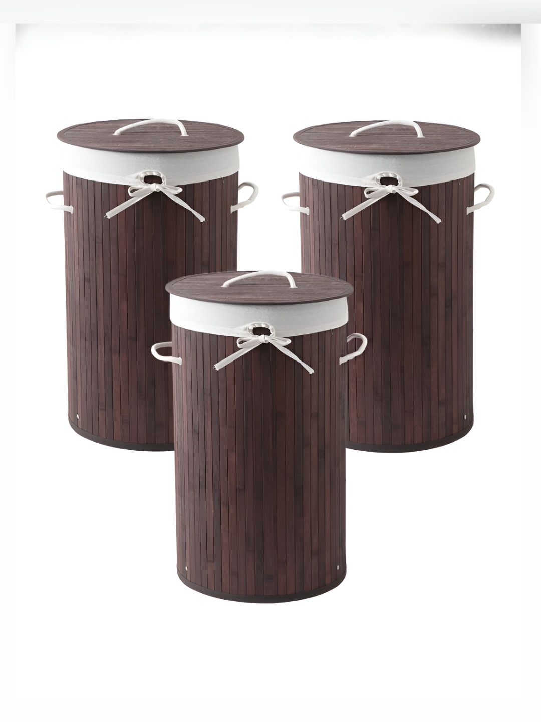 

The Better Home Brown & White 2 Pieces Foldable Laundry Bags/Baskets