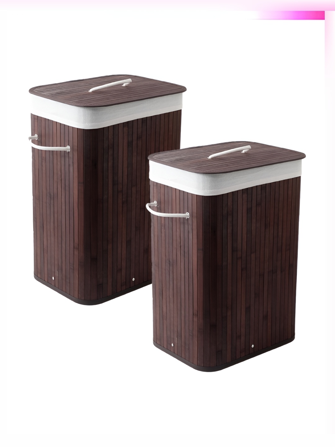 

The Better Home Brown & White 2 Pieces Foldable Laundry Bags/Baskets