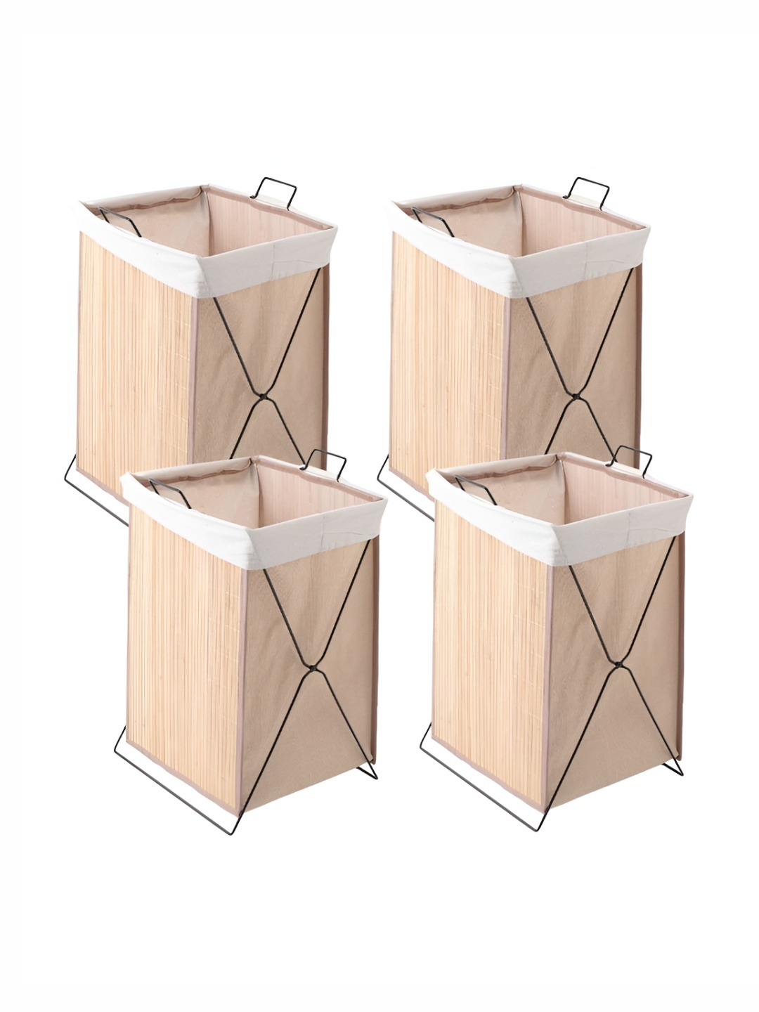

The Better Home Brown & White 4 Pieces Foldable Laundry Bags/Baskets