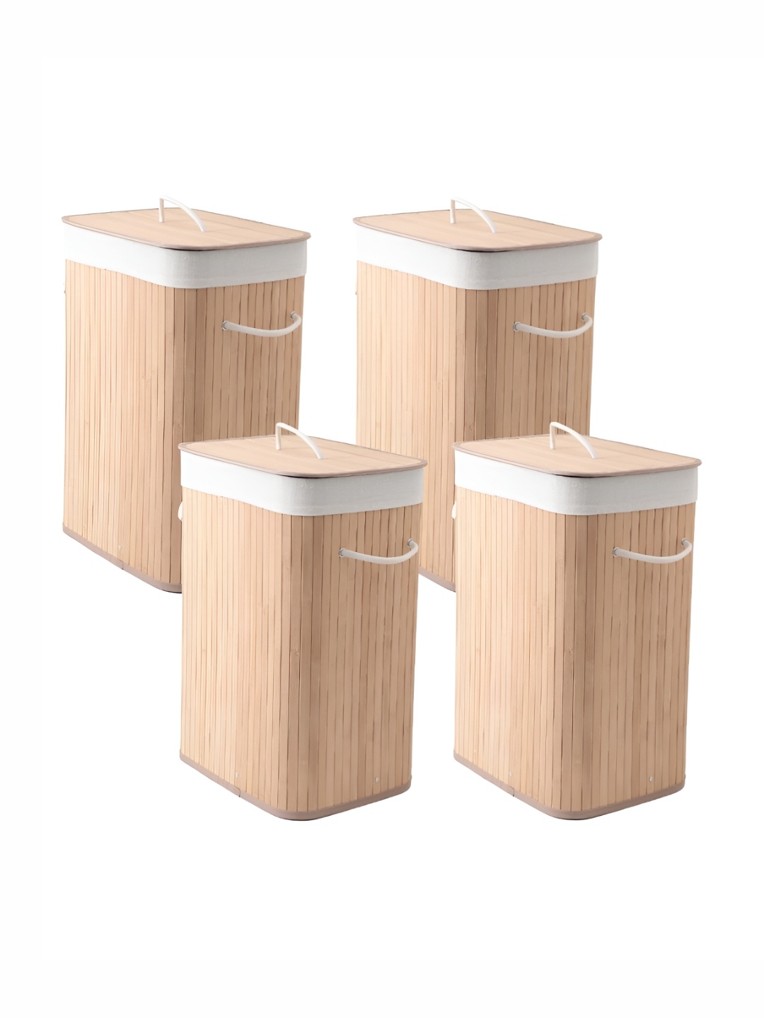 

The Better Home Brown & White 4 Pieces Foldable Laundry Bags/Baskets