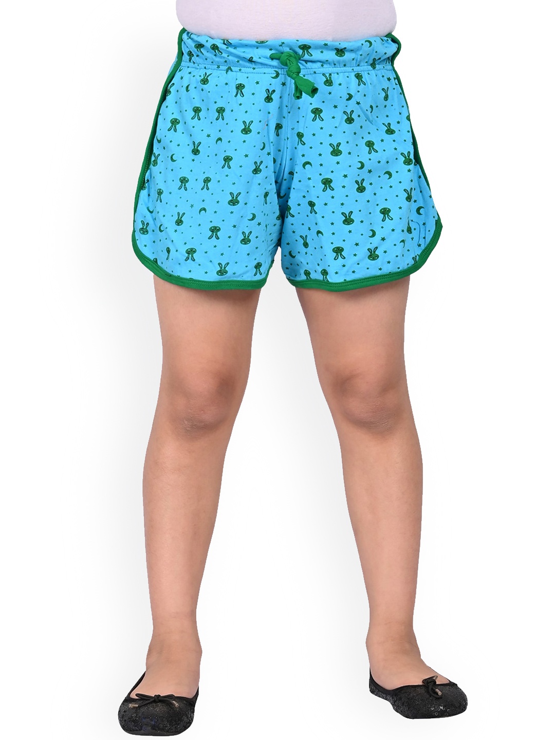 

BAESD Girls Printed High-Rise Shorts, Turquoise blue