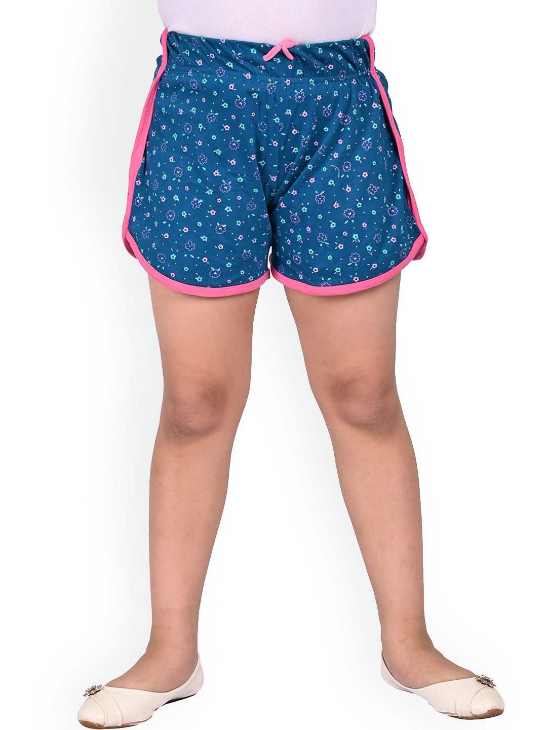 

BAESD Girls Floral Printed High-Rise Shorts, Blue