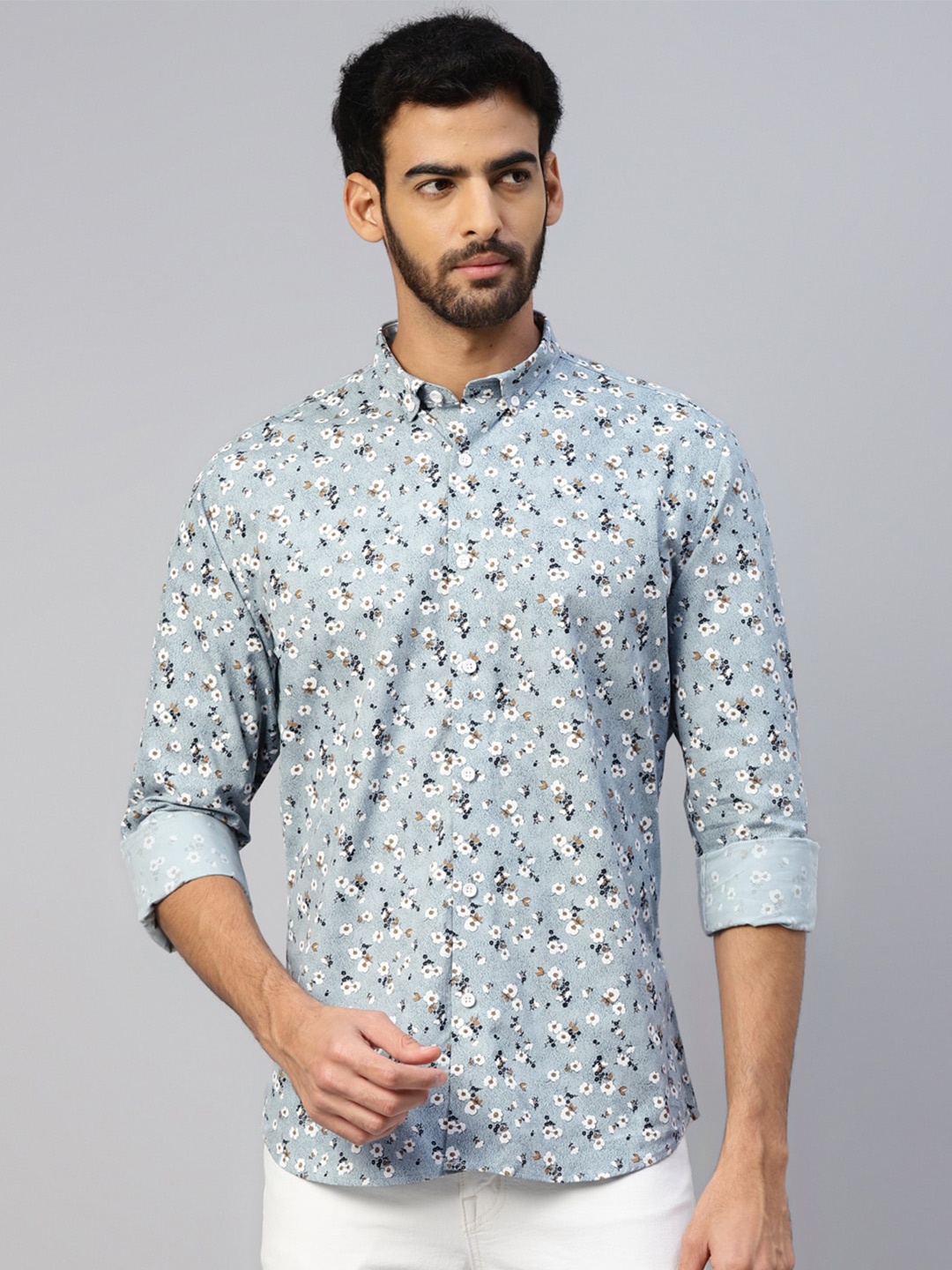

DON VINO Men Comfort Floral Opaque Printed Casual Shirt, Blue