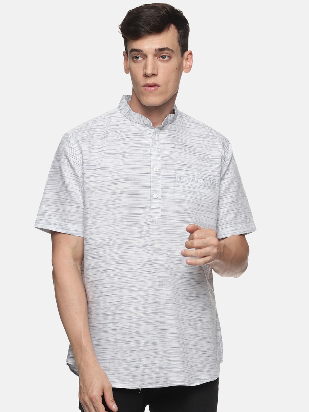 

DON VINO Men Comfort Horizontal Stripes Opaque Striped Casual Shirt, White