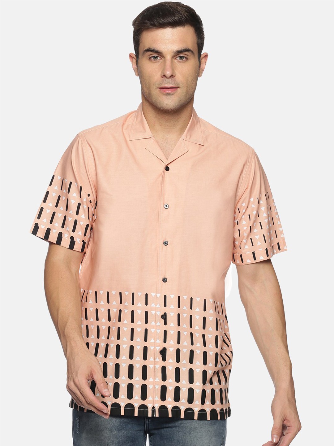 

DON VINO Men Comfort Opaque Printed Casual Shirt, Pink